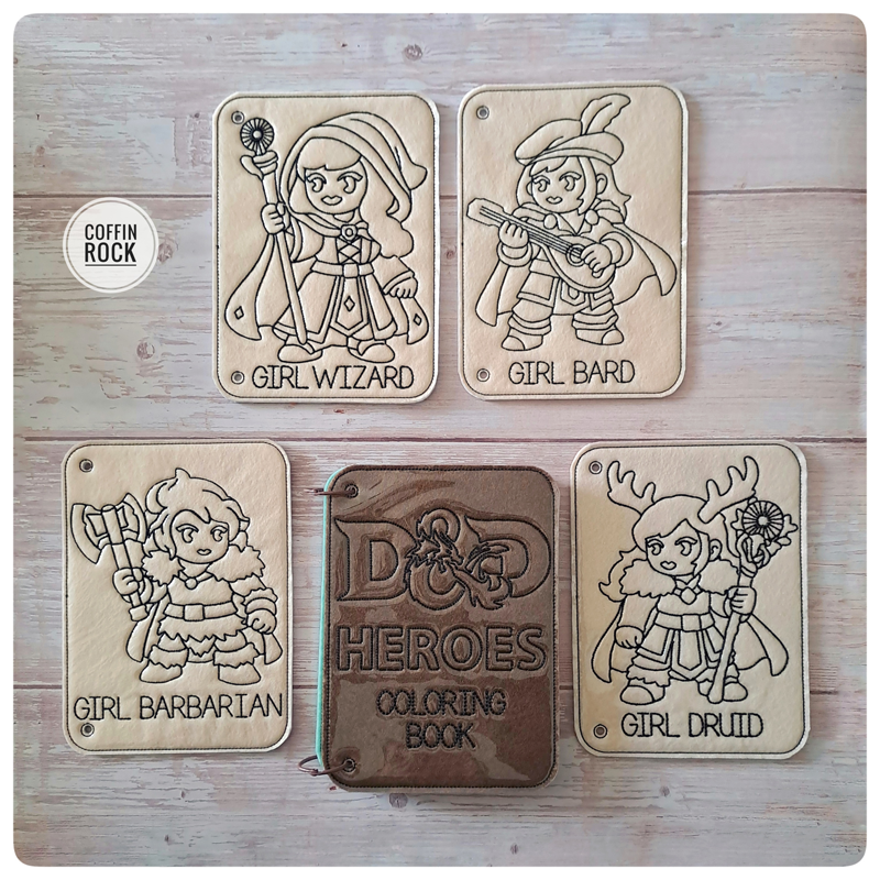 Girls DnD heroes - Livre de coloriage effaçable