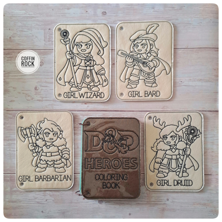 Girls DnD heroes - Livre de coloriage effaçable