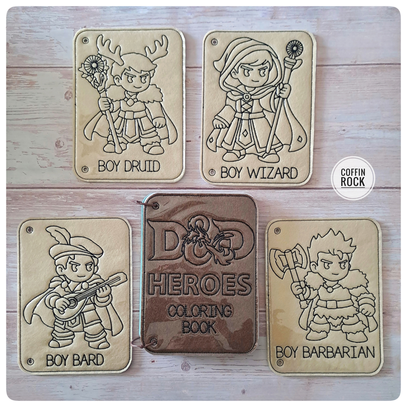 Boys DnD heroes - Livre de coloriage effaçable
