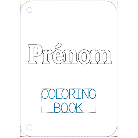 Couverture ou prénom - page à l'unité de coloriage effaçable