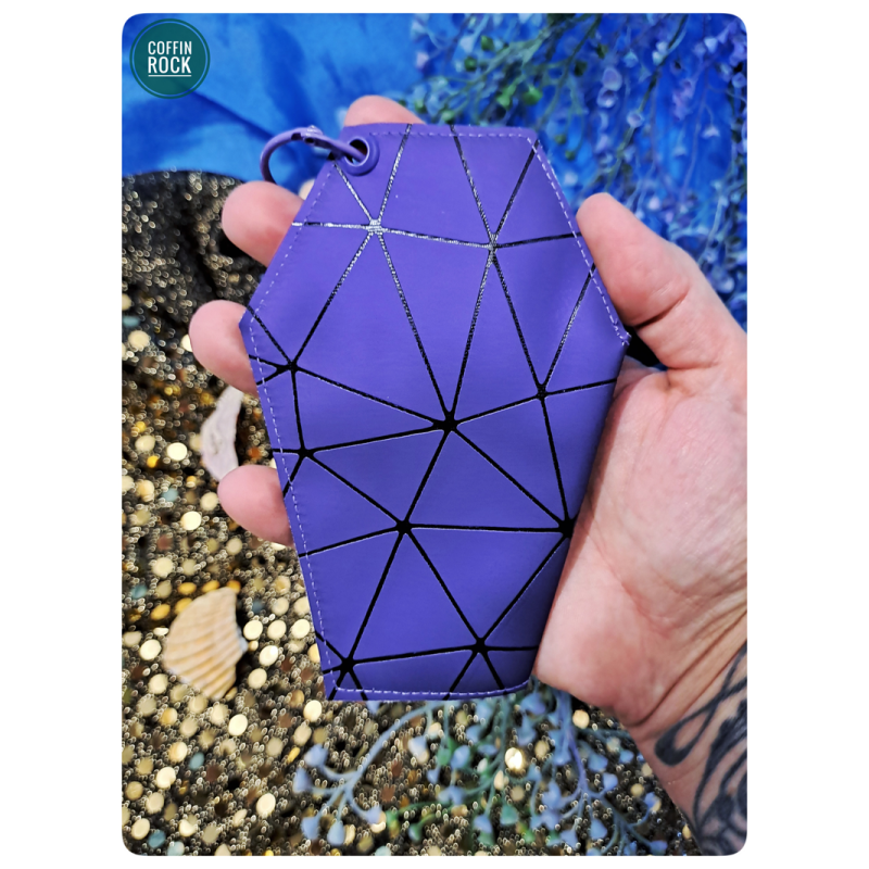 cercueil géométrie violet porte-monnaie de poche