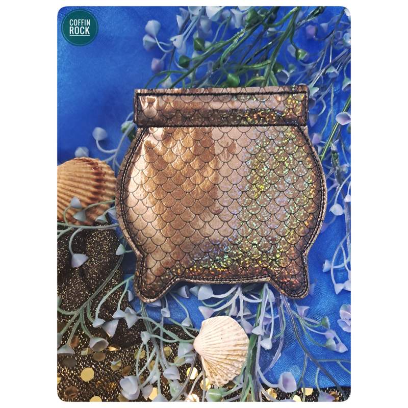 chaudron écailles marron porte-monnaie de poche
