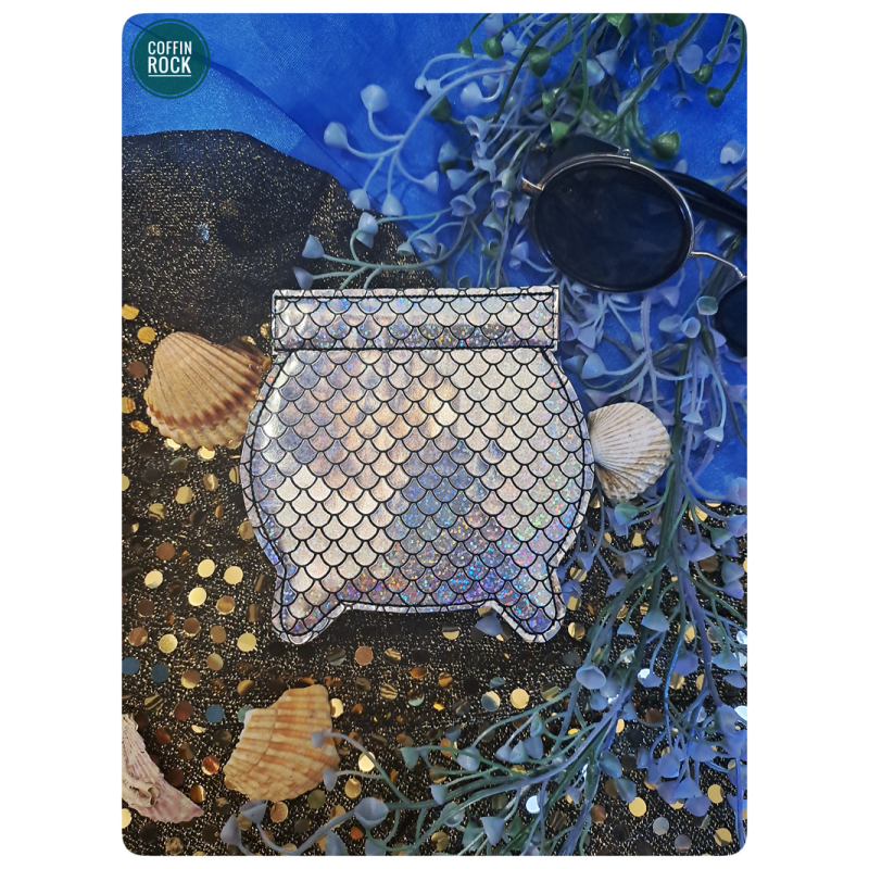 chaudron écailles argenté porte-monnaie de poche