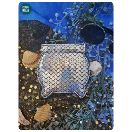 chaudron écailles argenté porte-monnaie de poche