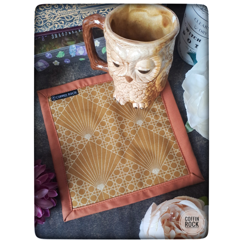 art déco : grand tapis cosy pour tasse ou théière