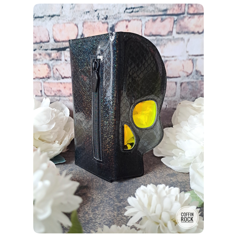 écailles irisée - porte-feuille crâne rectangle