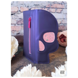 violet irisée - porte-feuille crâne rectangle