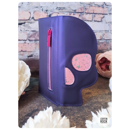 violet irisée - porte-feuille crâne rectangle