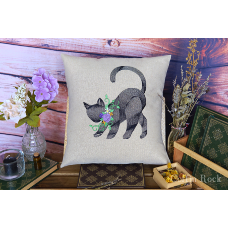 Coussin chat de sorcière