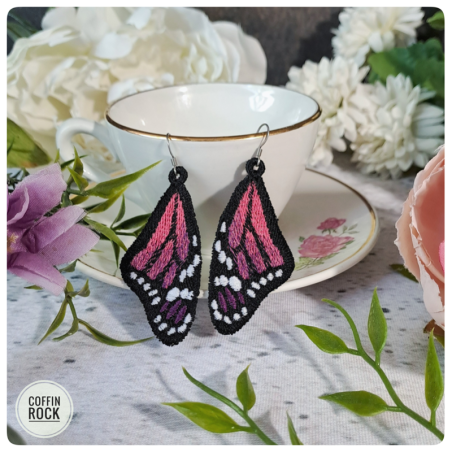 Boucles d'oreilles Monarque rose/violet