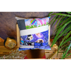 coussin patchwork chat kitsh