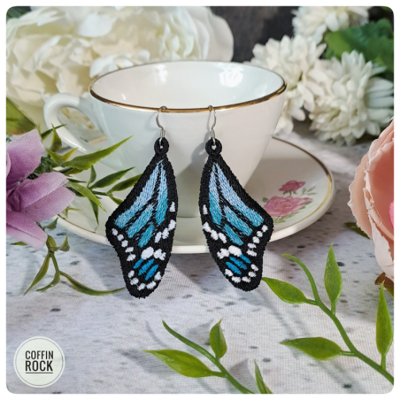 Boucles d'oreilles Monarque bleu
