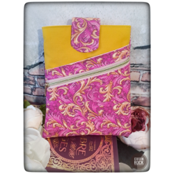 arabesques roses et dorées - PETITE pochette ACADEMIA