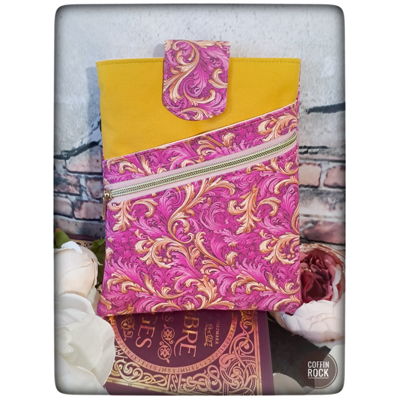 arabesques roses et dorées - PETITE pochette ACADEMIA