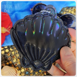coquillage irisé noir-multicolore - bijou de sac
