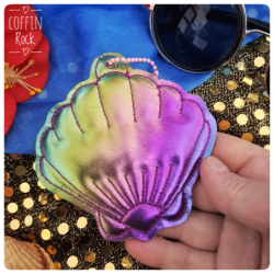 coquillage irisé multicolore - bijou de sac