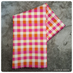 tartan rose : mouchoirs en coton