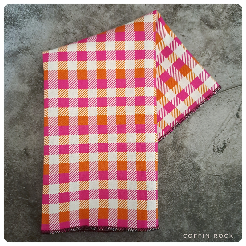 tartan rose : mouchoirs en coton