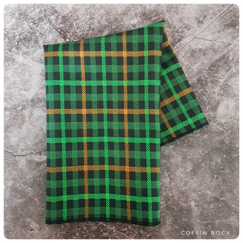 tartan vert : mouchoirs en coton