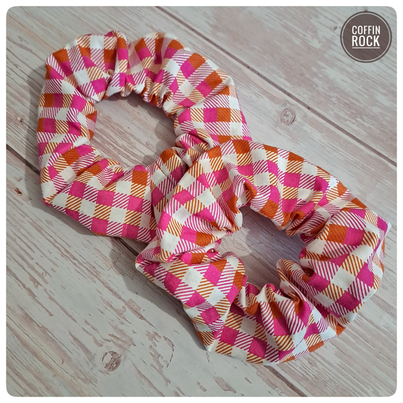tartan orange et rose - Chouchou
