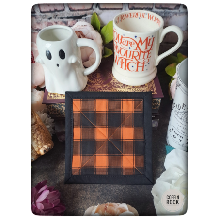 tartan d'automne : tapis cosy pour tasse ou théière