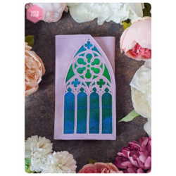 portefeuille cathédrale pastel violet