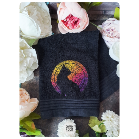 Vitrail couleur chaude - Serviette brodée