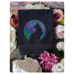 Vitrail couleur froide - Serviette brodée