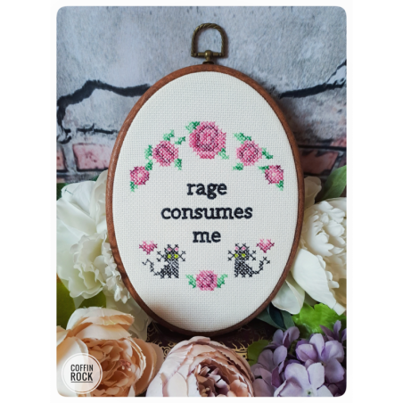 Rage consumes me - cadre point de croix
