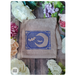 lune hantée - Serviette brodée