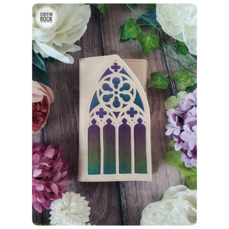portefeuille cathédrale beige vitrail coloré - multicolore